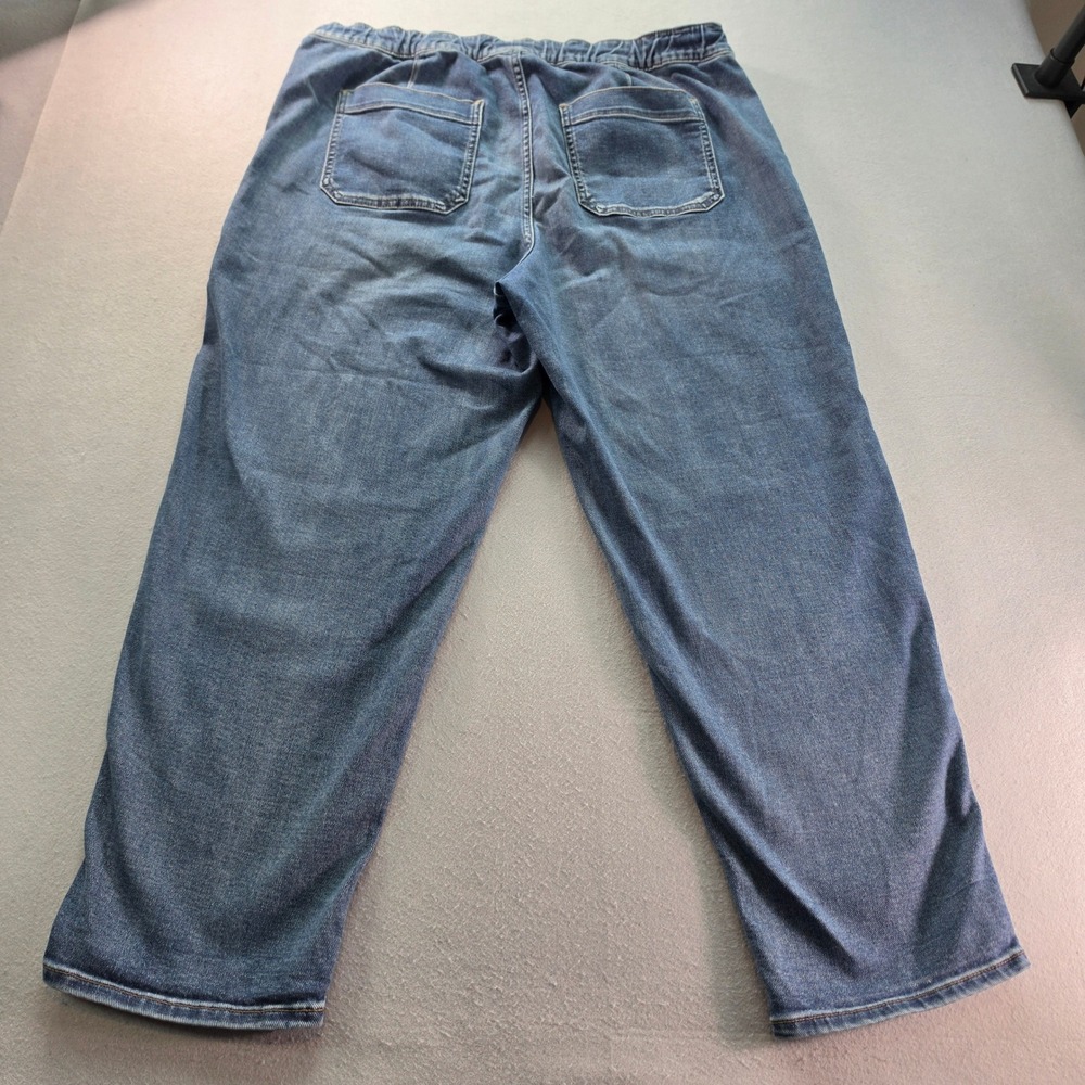 Madewell Denim Jogger Jeans Womens Large Blue Pull On Drawstring Patch Pockets - Picture 5 of 8